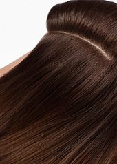 lang bruin haar met scheiding